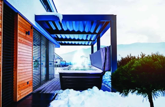 Outdoor Swim Spa From Hydropool In Snow